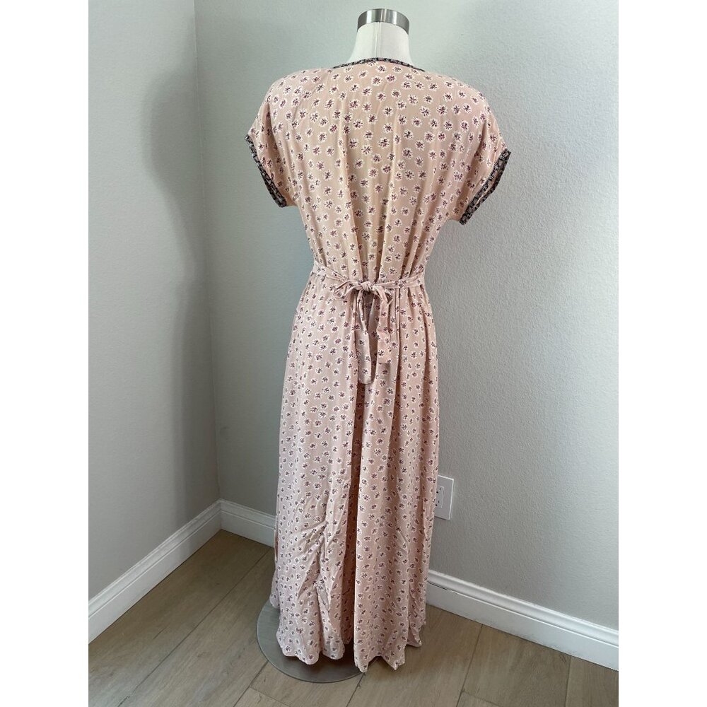 Vintage Zoe California Womens Small Pink Floral Maxi Dress Cottagecore Prairie - Picture 7 of 10